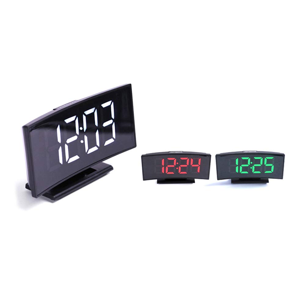 Newrys Digital Alarm Clock with USB Power, LED Big Screen Display, Temperature & Snooze Function - Black & White for Bedroom, Office Desk, Nightstand, Travel (Home & Office Use)