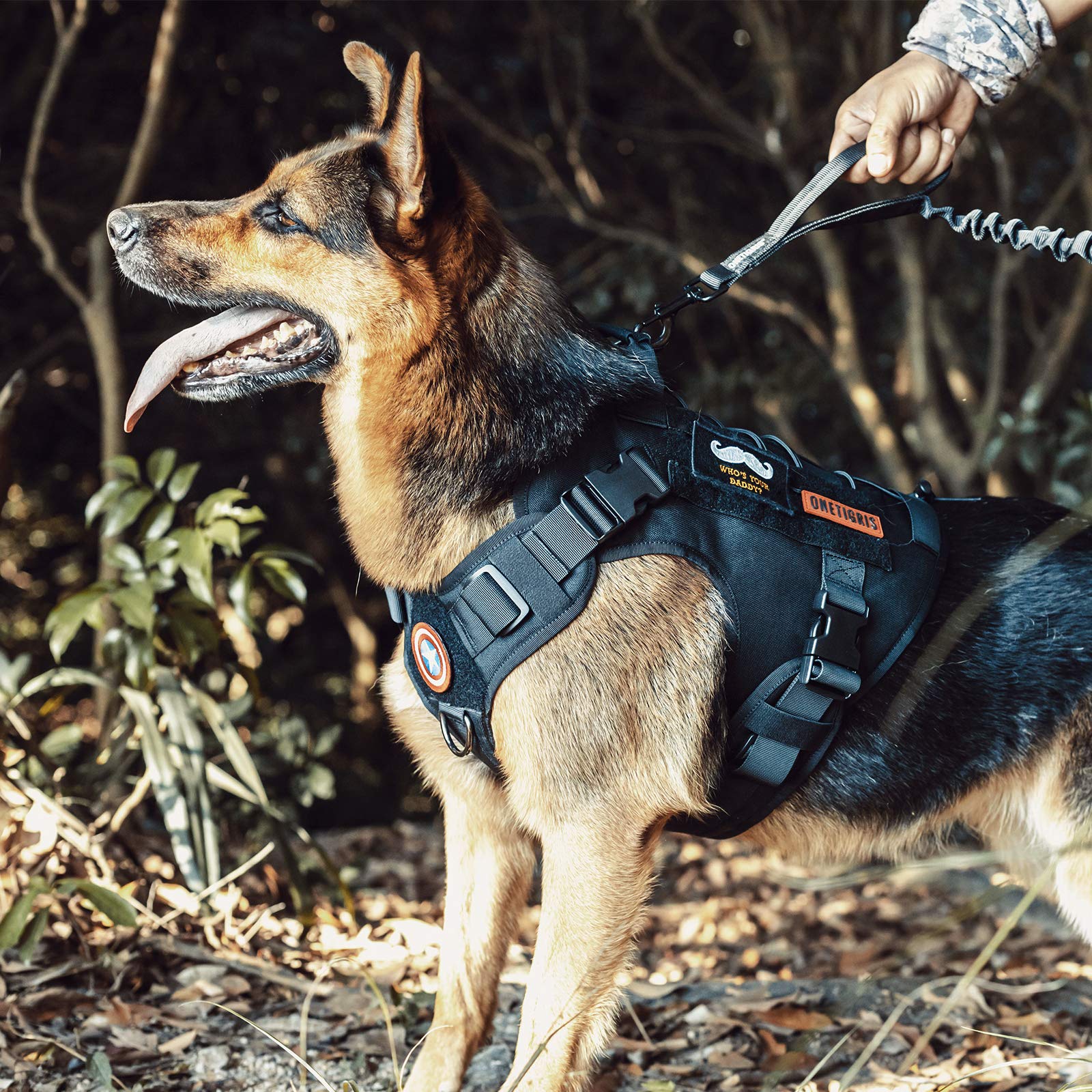 OneTigris Tactical Dog Harness Vest with Handle - No-Pull Adjustable Service Dog Vest for Large Dogs - Heavy Duty Hook & Loop Panels - Perfect for Walking, Hiking, Training & Outdoor Adventures (Black, X-Large)