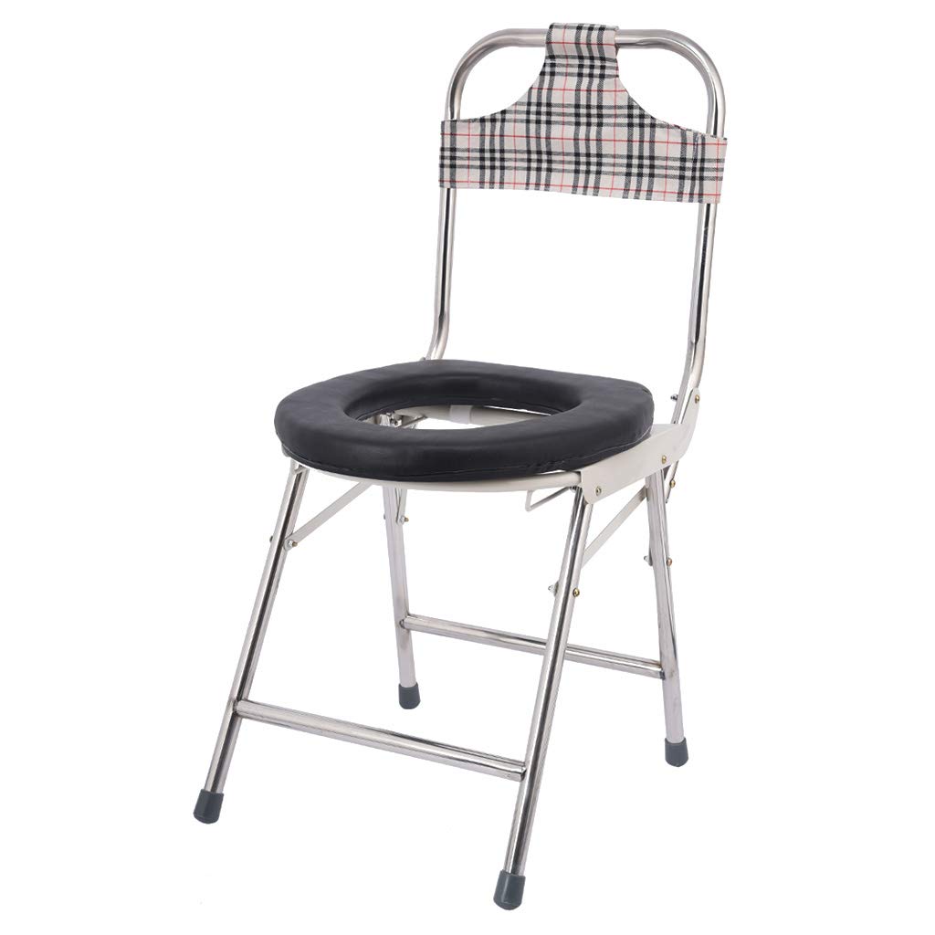 Foldable Commode Shower Chair - Pregnant & Bariatric Toilet Seat with Comfort Cushion & Non-Slip Legs, Tool-Free Assembly - Ideal for Elderly Care, Post-Surgery Recovery & Bathroom Safety