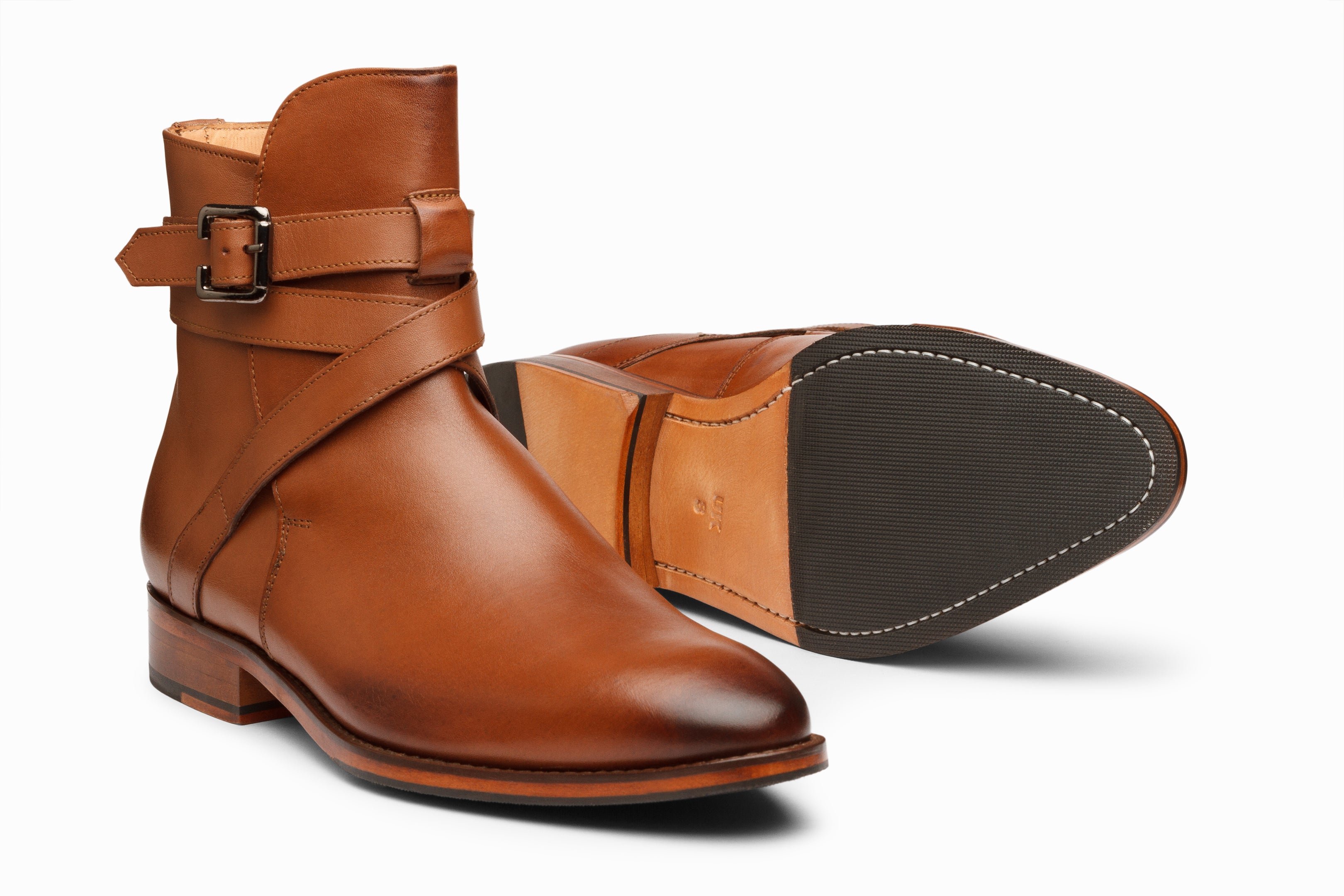 Men's Genuine Leather Jodhpur Ankle Boots in Tan - Classic Western Riding & Casual Fashion Footwear for Outdoor Adventures & Daily Wear