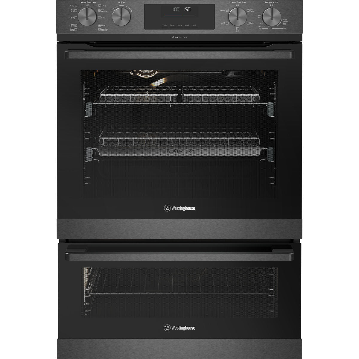 Westinghouse WVEP6727DD 60cm Pyrolytic Double Oven with SteamBake Function - Dark Stainless Steel | Perfect for Baking, Roasting & Self-Cleaning | Ideal for Large Families & Entertaining
