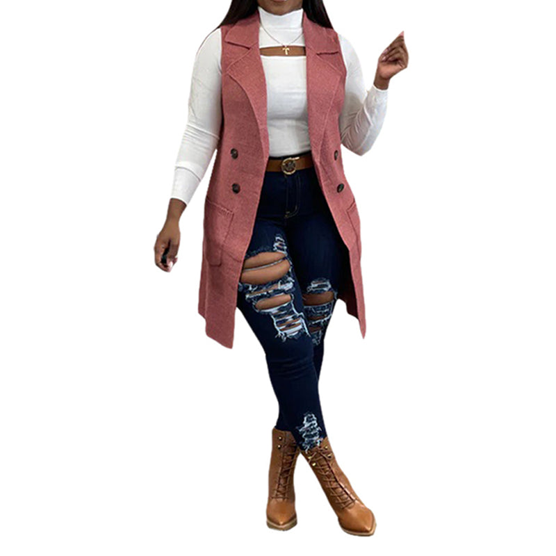 Stylish Solid Color Knitted Waistcoat for Women - Lightweight Summer Cardigan Vest - Perfect for Office Wear, Casual Outfits & Layering