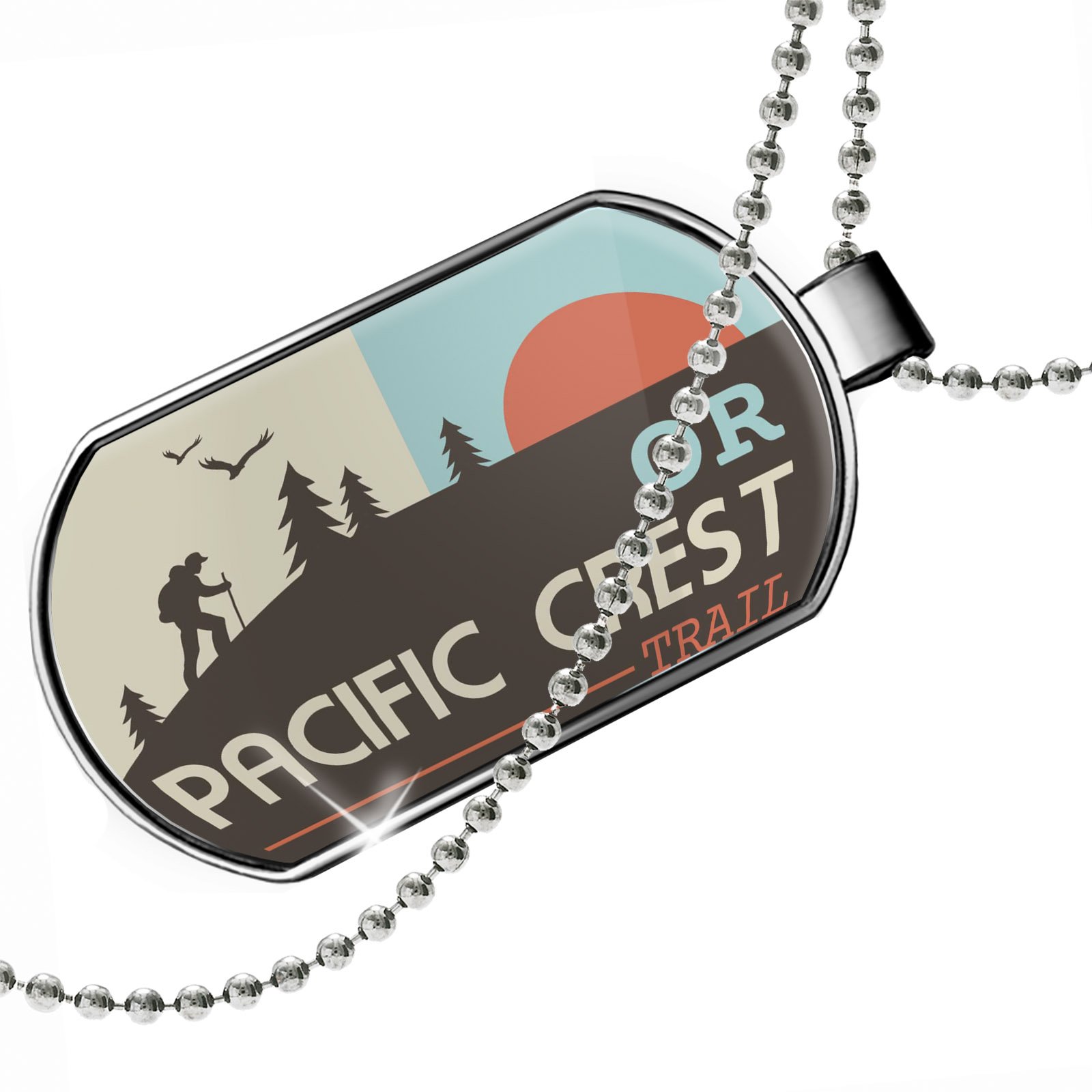 Pacific Crest Trail Oregon Dog Tag Necklace - US Hiking Trail Accessory for Outdoor Enthusiasts | Perfect for Hiking, Camping, and Adventure Travel Gifts