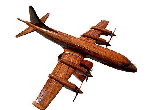 P3 Orion Mahogany Wood Desktop Airplane Model - Handcrafted Wooden Aircraft Display for Office Desk, Home Decor & Aviation Enthusiasts - Perfect Gift for Collectors & Pilots