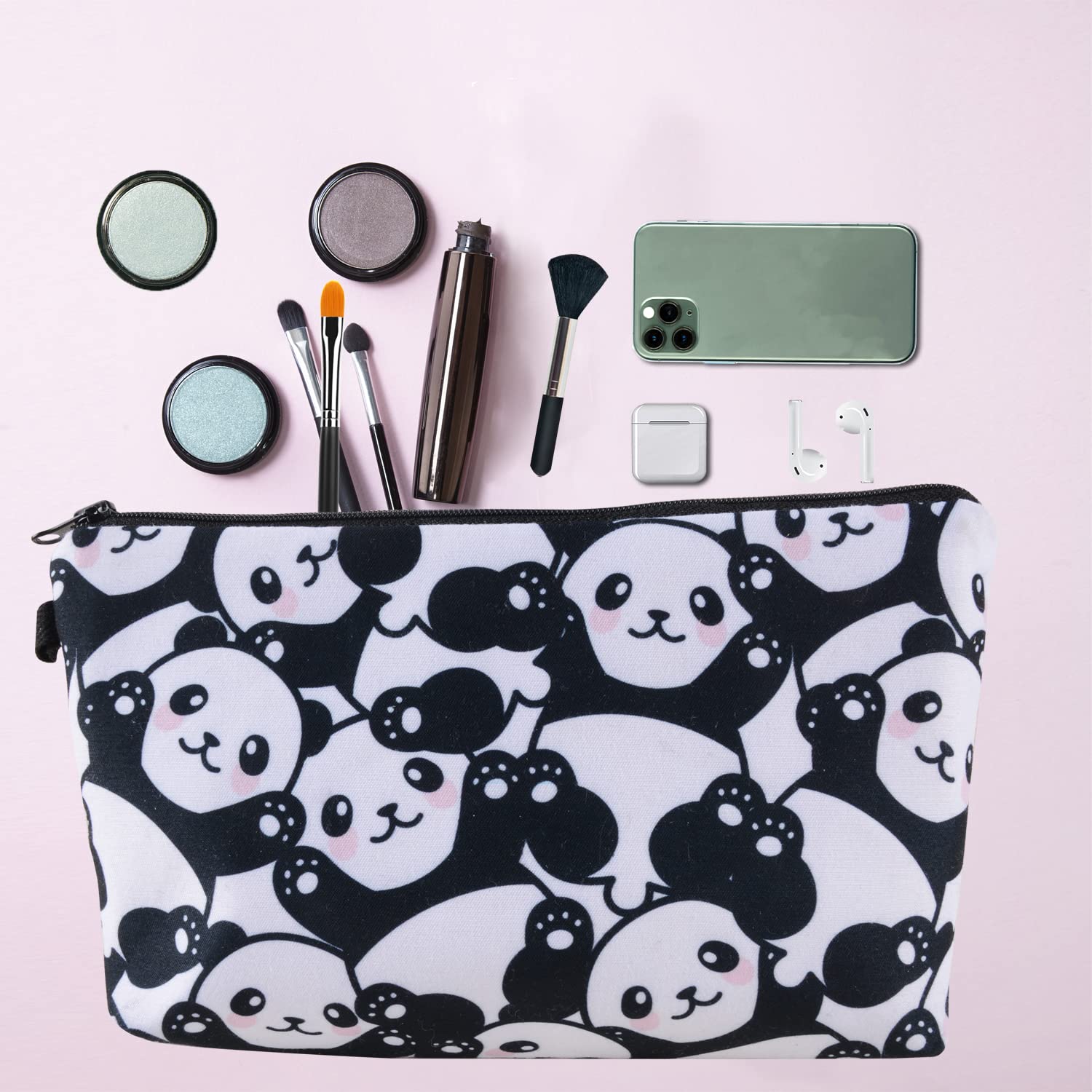 LittleBlueDeer Panda Jewelry Set for Girls - Cute Panda Bear Necklace, Keychain, Makeup Bag & Bracelet Charms | Perfect Birthday Gift for Kids, Teens & Panda Lovers | Great for School, Parties & Everyday Wear