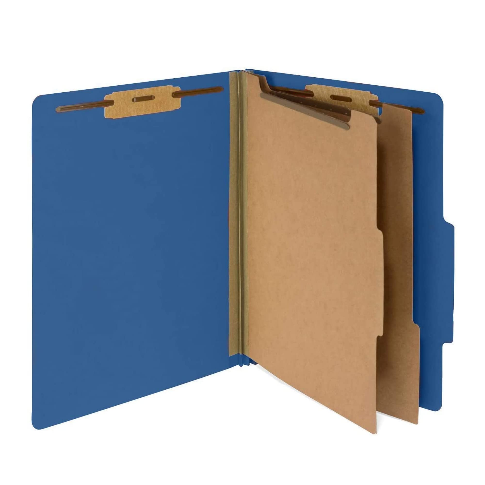 The File King 2-Inch Expansion Pressboard Classification Folders - 10 Pack Letter Size, Dark Blue | Made in USA | Medical & Office File Folders with Dividers & Prongs | Perfect for Organizing Patient Records, Legal Documents & Office Files