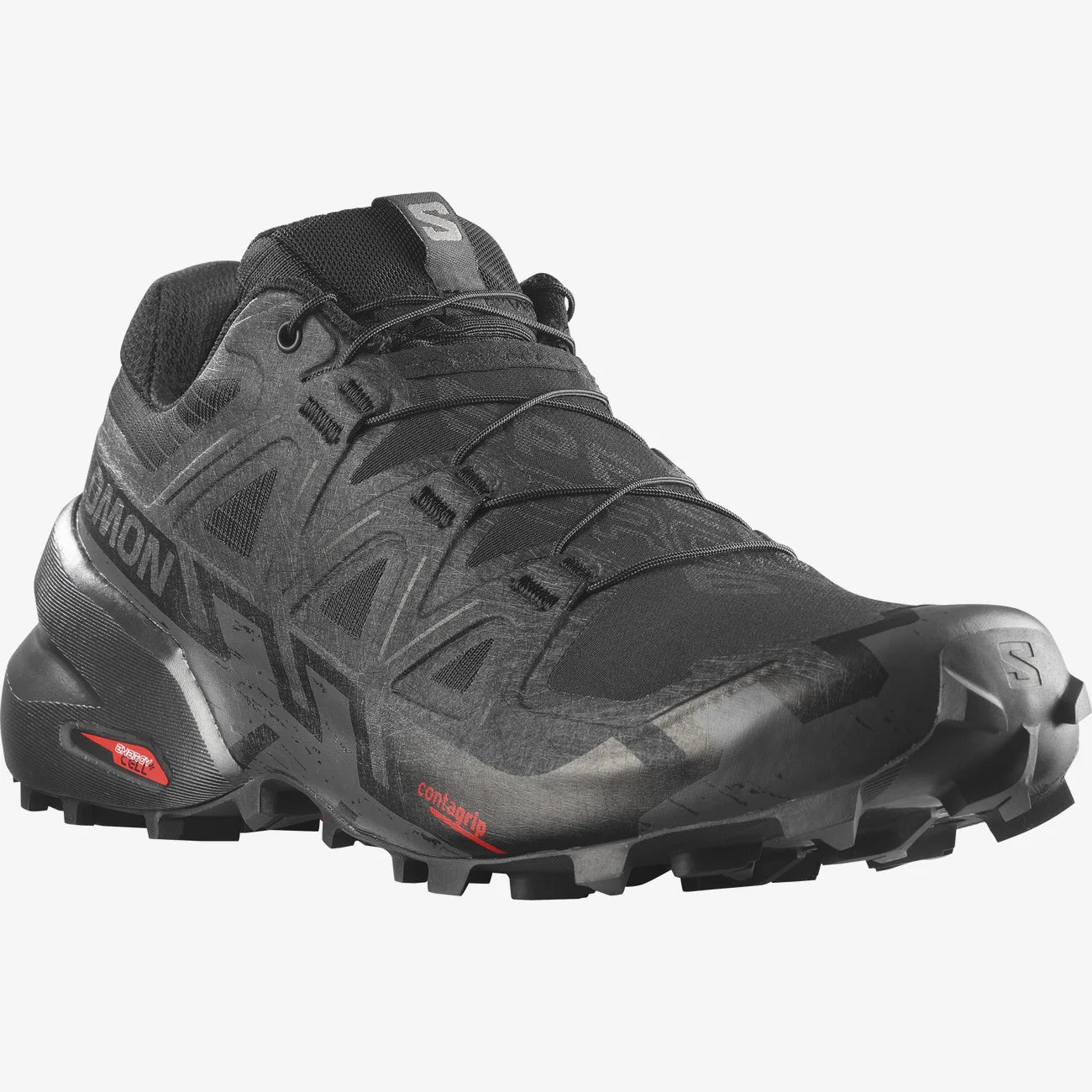 Men's Speedcross 6 Trail Running Shoes - Black/Black/Phantom | Lightweight & Durable for Hiking, Trail Running & Outdoor Adventures