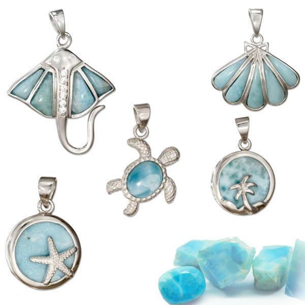 Larimar Sea Life Collection - Stunning Blue Gemstone Jewelry for Women | Perfect for Beach Vacations, Gifts & Boho Fashion