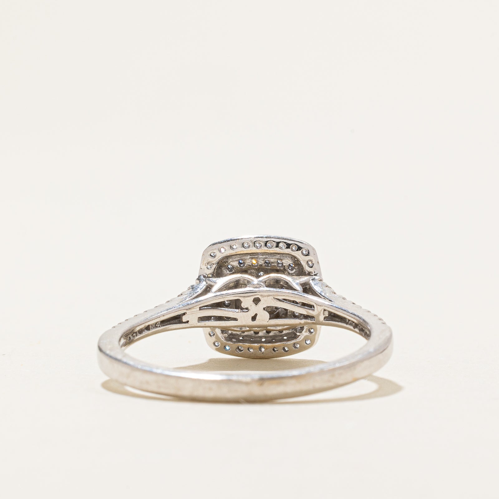 Diamond Double Halo Engagement Ring 0.48ctw Illusion Set - Size 10 | Wedding, Proposal, Anniversary Gift for Her