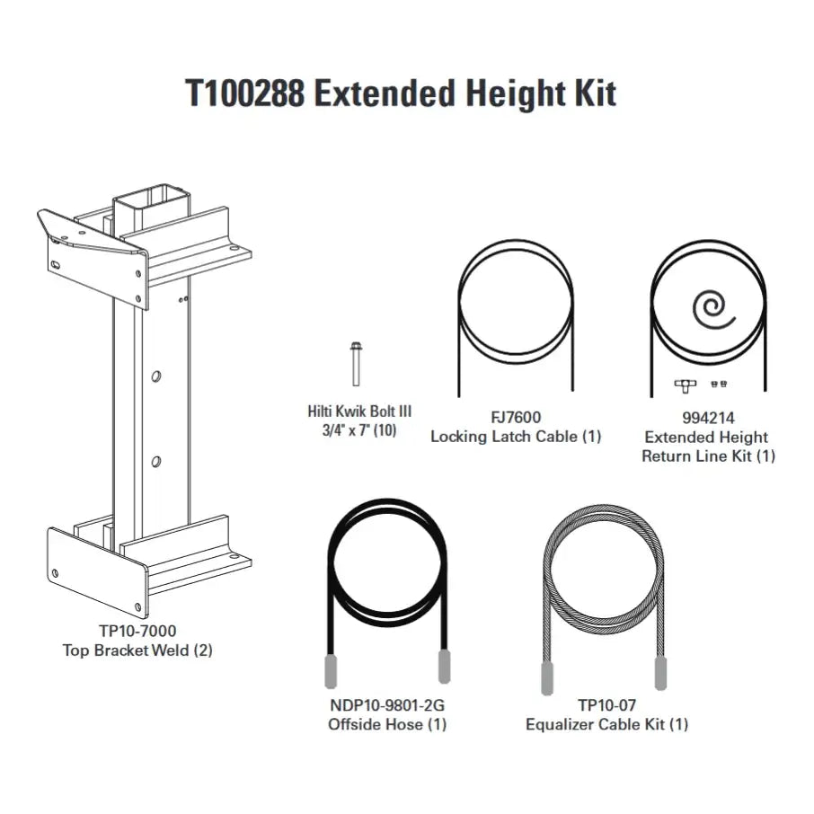 Forward Lift 2ft Column Extension Kit for DP10 T100288 - Heavy Duty Lift Accessory for Auto Repair Shops & Garage Use