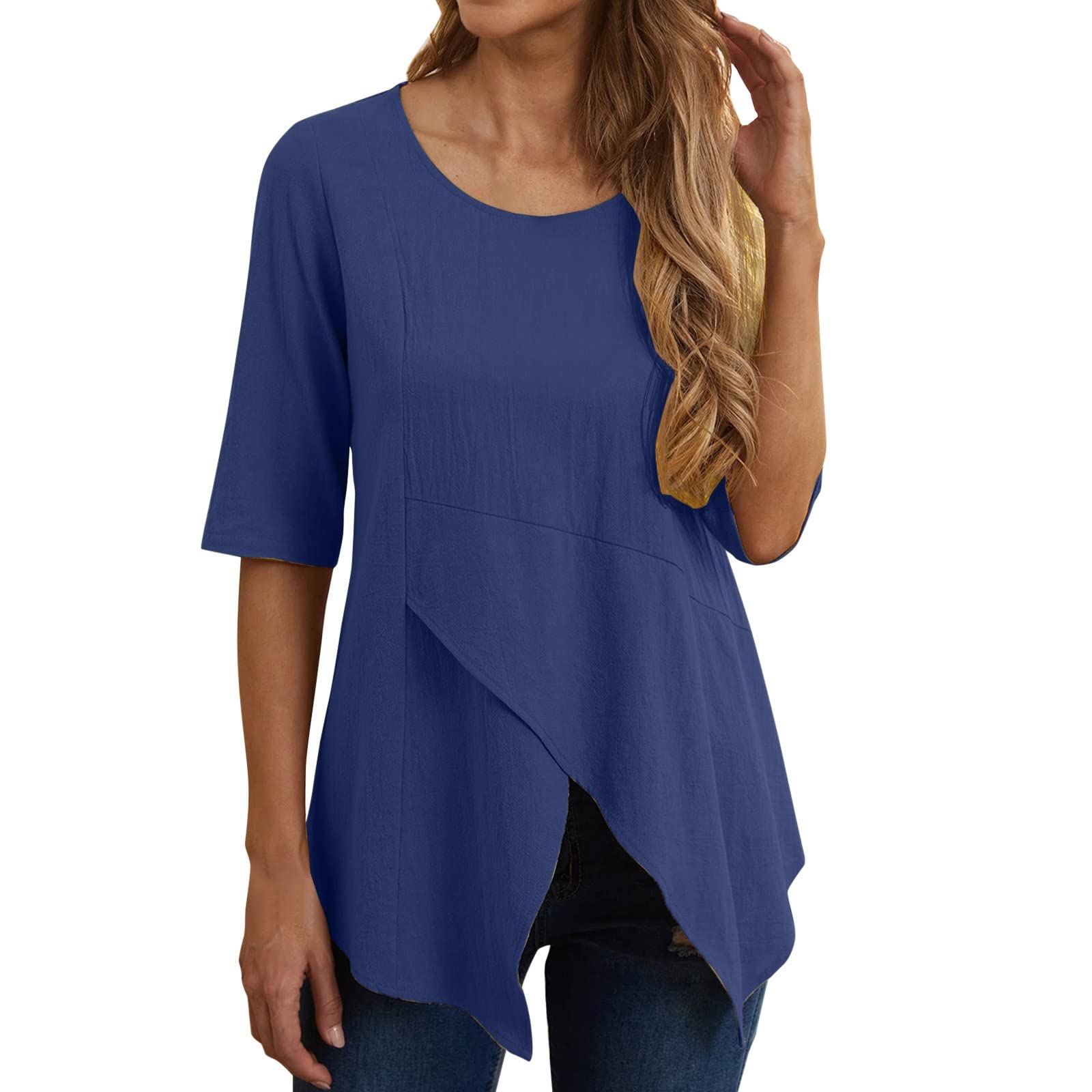 QUFECH Women's Summer Tank Tops - Plus Size Cotton Linen T-Shirt for Casual & Dressy Wear