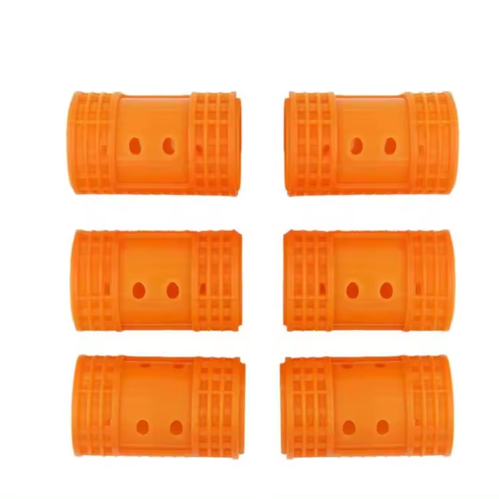 Professional Magnetic Snap-On Hair Rollers for Women & Girls - 6-Piece Orange Plastic Hair Curlers for Styling & Volumizing - Perfect for Home, Salon & Party Hairstyles