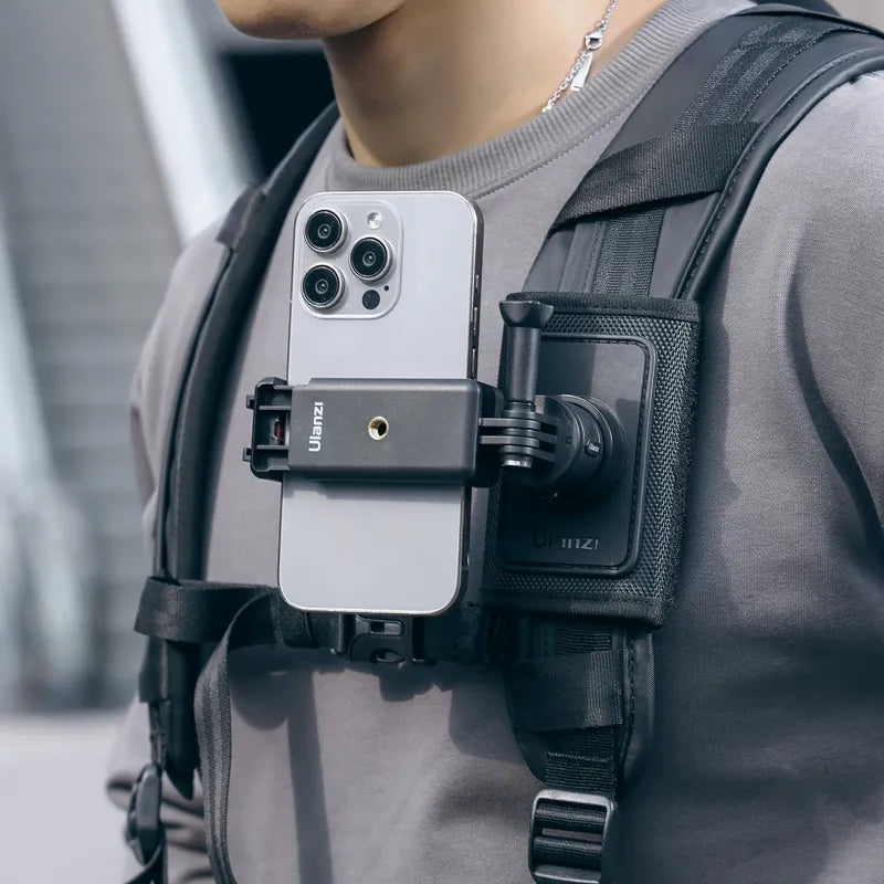 Ulanzi CO62 Go Quick II Magnetic Backpack Clip Mount for GoPro Hero 11/10/9/8/7, DJI Osmo Action - Secure Hands-Free Vlogging While Hiking, Cycling & Outdoor Adventures (Model C064GBB1)
