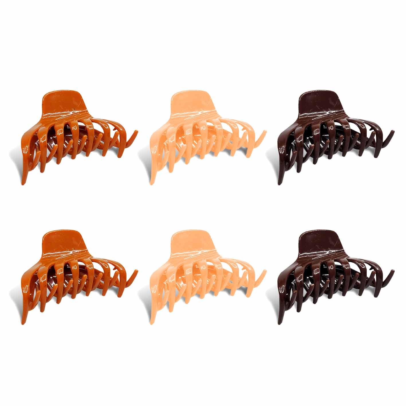 Trendy Plastic Glossy Hair Clips for Women & Girls - Strong Hold Jaw Claw Clutcher Clips (Pack of 6, Multicolor) | Perfect for School, Work, Parties & Everyday Hairstyles