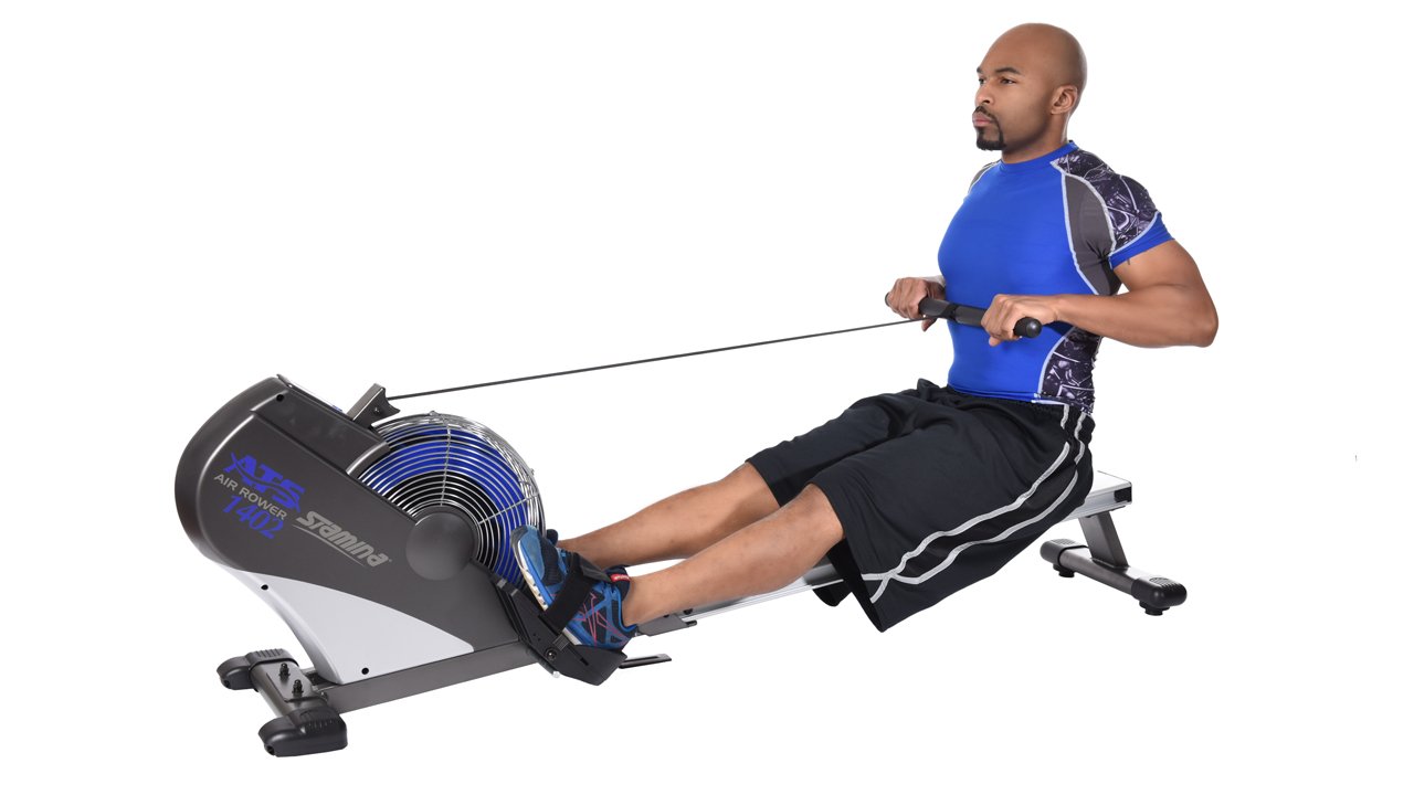 Stamina ATS Air Rower - Foldable Rowing Machine for Home Gym with Smart Workout App | No Subscription Required | Perfect for Cardio Training & Full Body Workouts at Home