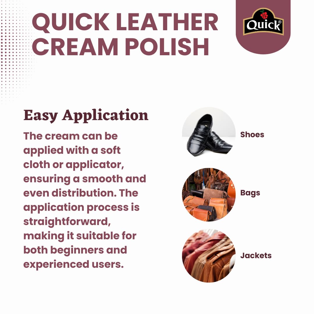Premium Neutral Quick Leather Cream Polish - 2 x 50g Pack | Nourishing & Protective Leather Care for Shoes, Bags, Jackets & Furniture | Easy Application for Home, Office & Travel Use