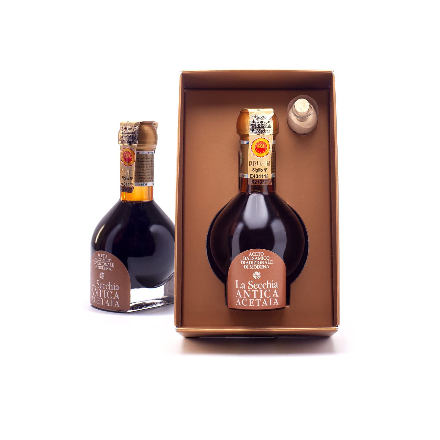 Premium Aged Balsamic Vinegar of Modena - Extra Vecchio 25 Years, 100ml Italian Gourmet Vinegar with Gift Box & Glass Dispenser - Perfect for Salads, Cheese Pairing & Gourmet Cooking