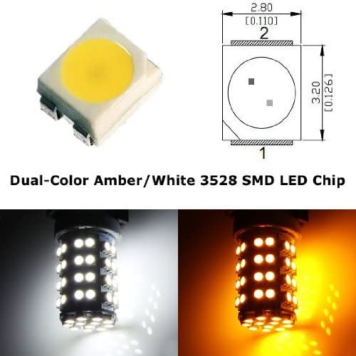 1157 Dual Color Switchback LED Bulbs - Front Turn Signal Lights (60 White/60 Amber) - Perfect for Car, Truck, Motorcycle & RV Lighting Upgrades