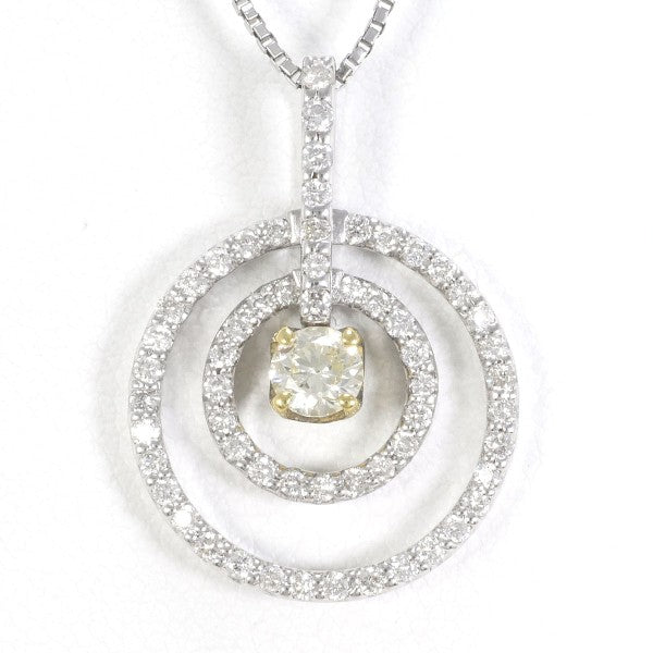 18K Yellow Gold and White Gold Diamond Necklace - 0.23ct Yellow Diamond & 0.40ct White Diamond Pendant | Elegant Jewelry Gift for Women, Anniversary, Wedding, and Special Occasions