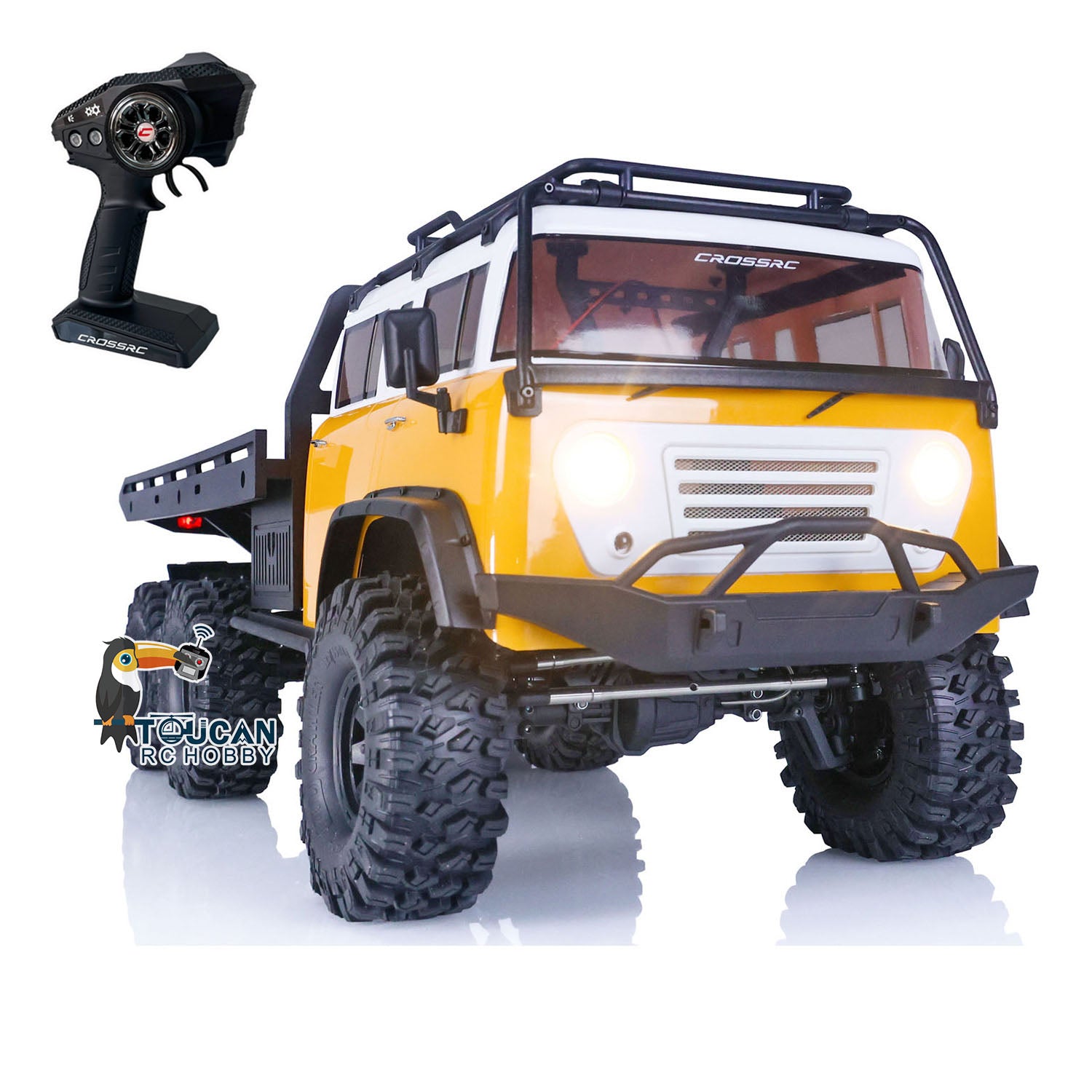 CrossRC JT6 1/10 Scale 6WD RC Crawler Truck - 2.4GHz Remote Control, ESC, Motor & LED Lights - DIY Off-Road Vehicle for Rock Crawling & Trail Adventures
