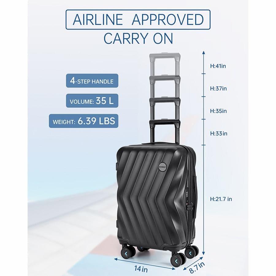 Globetrotter 20 Inch Hardside Spinner Carry-On Luggage - Lightweight Durable Suitcase for Business Travel & Weekend Getaways