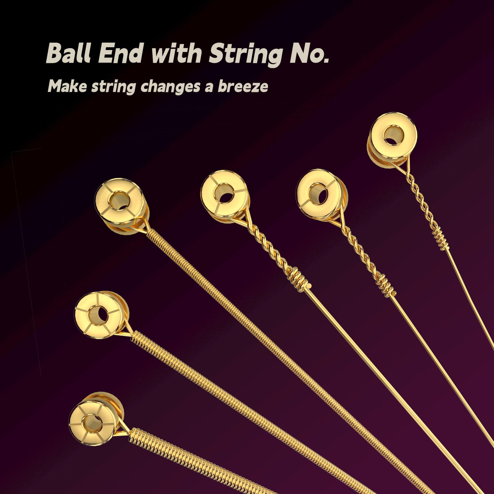 Alice Coated Electric Guitar Strings - Alloy Steel Winding with Gold Polish for Smooth Feel & Warm Bright Tone - Super Light 09-42 Gauge - Ball End with String Label - Easy to Install - Perfect for Rock, Blues & Jazz Performances