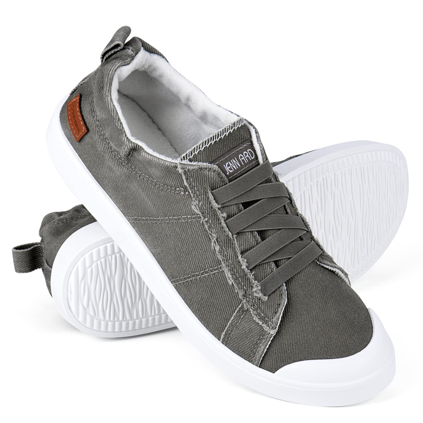 **JENN ARDOR Women's Low Top Slip-On Canvas Sneakers - Comfortable Casual Walking Shoes for Everyday Wear, Travel & Outings**