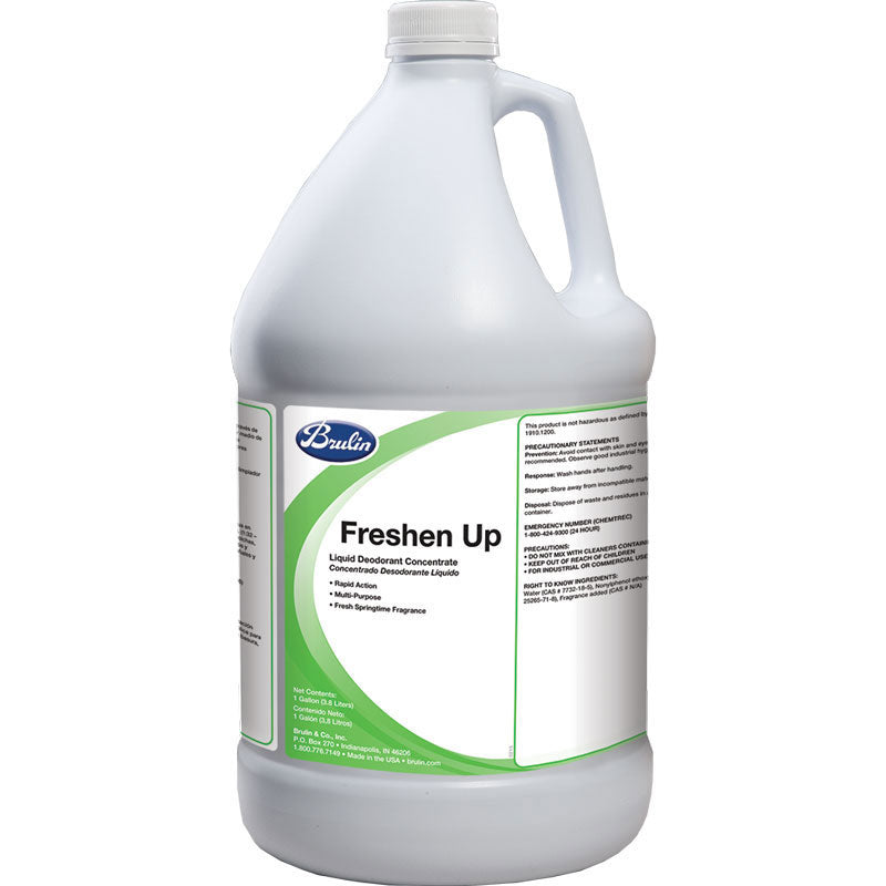 Brulin Freshen Up Carpet Deodorant Concentrate - 1 Gallon (Dilutes 1:64) - 4 Pack Case | Eliminates Odors in Homes, Offices & Hotels | Ideal for Carpet Cleaning & Maintenance