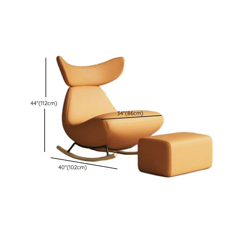Ergonomic Wooden Rocking Chair with Wingback Design - Perfect for Living Room, Nursery, or Office Relaxation