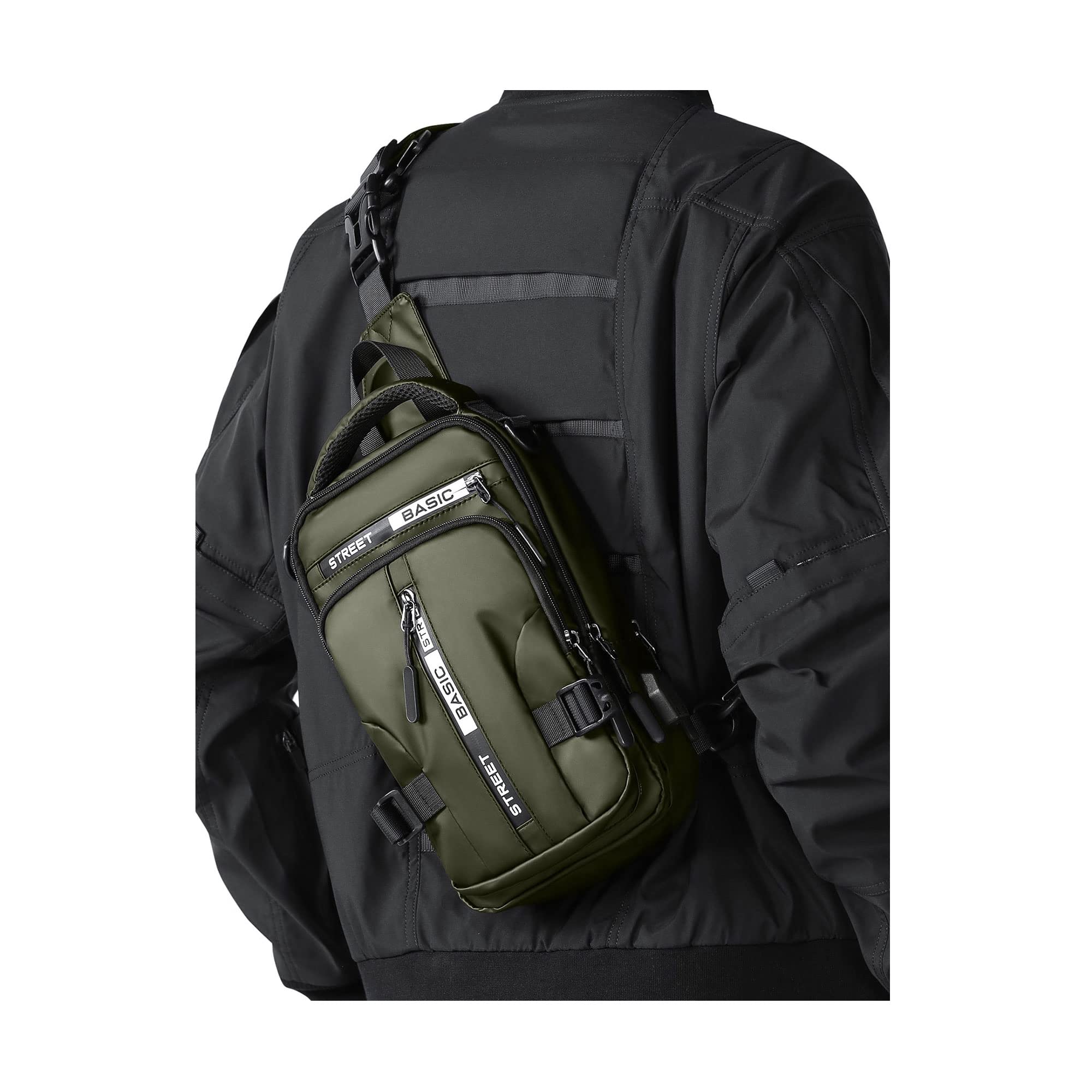 Lightweight Black Sling Crossbody Backpack - Adjustable Shoulder Bag for Men & Women - Perfect for Travel, Gym, Hiking & Everyday Use