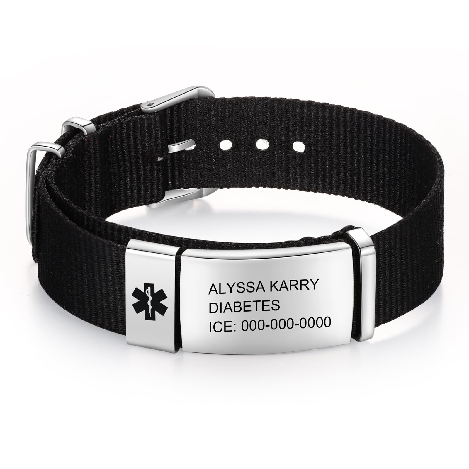 Custom Engraved Medical Alert ID Bracelet for Men - Stainless Steel Emergency Medical ID Bangle - Perfect for Allergies, Diabetes & Emergency Contact Info - Ideal for Daily Wear & Outdoor Activities
