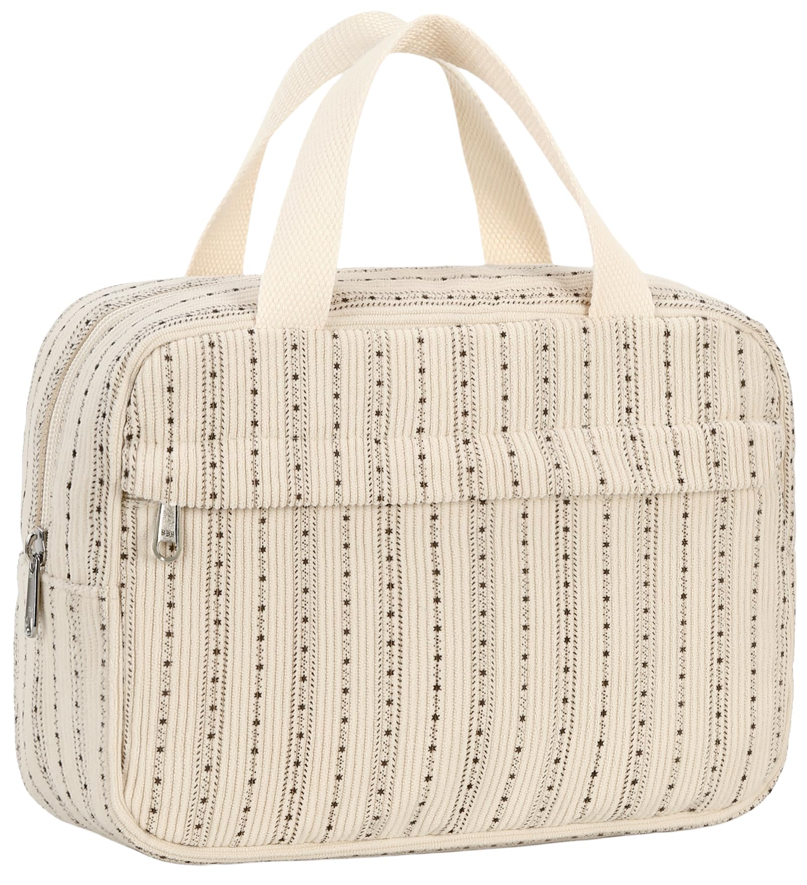 Cute Corduroy Makeup Bag for Women - Travel Cosmetic Organizer with Zipper | Perfect for Travel & Daily Use