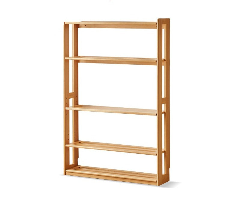 Solid Wood Floor-to-Ceiling Bookshelf - Beech & Oak Wooden Storage Shelf for Books, Toys, and Home Decor | Perfect for Living Room, Nursery, and Home Office Organization