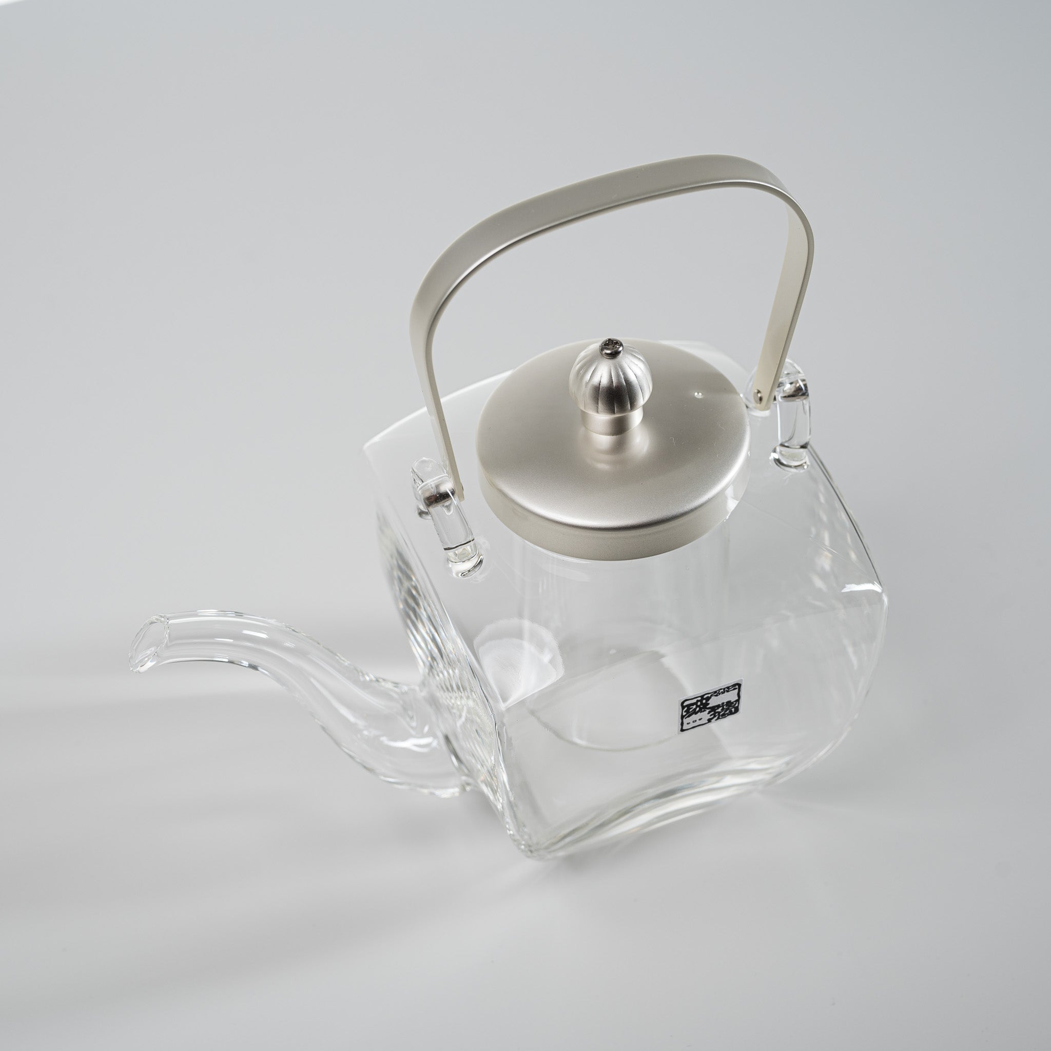 Premium Hirota Glass Chirori Sake Server with Silver Lid - Traditional Japanese Ceramic Sake Pitcher for Authentic Sake Serving, Home Bars & Japanese Dining Experiences