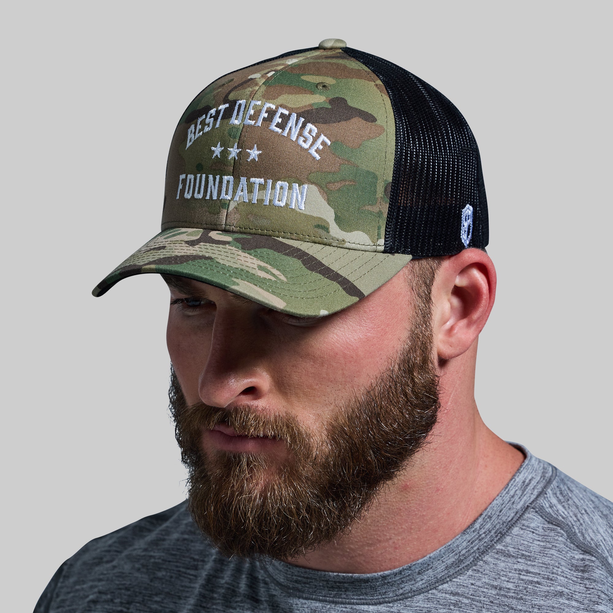BDF Born Primitive Trucker Hat - Multicam Camo Adjustable Snapback Cap for Outdoor, Hiking & Casual Wear