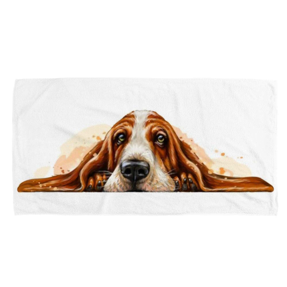 Premium Terry Cotton Face & Hand Towels - Soft, Quick-Dry 30x15 Inch Multi-Purpose Towel for Bath, Spa, Kitchen & Dog Grooming - Perfect Gift for Hotel, Home Decor & Basset Hound Lovers