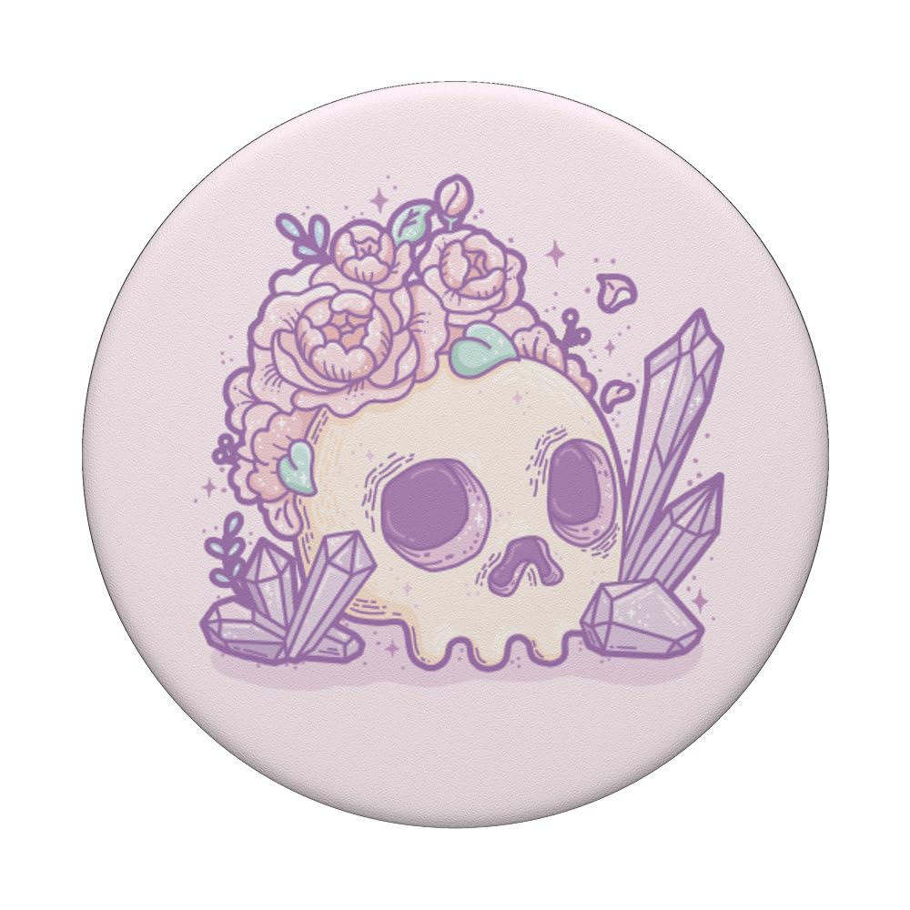 Pink Pastel Skull & Crystals PopGrip - Kawaii Goth Aesthetic for Phones