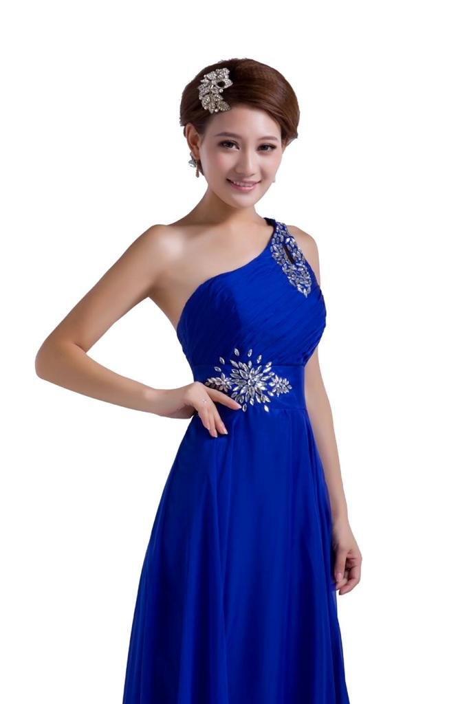 Elegant One-Shoulder Beaded Chiffon Prom Dress with Floor Length - Perfect for Homecoming, Formal Dances & Special Occasions