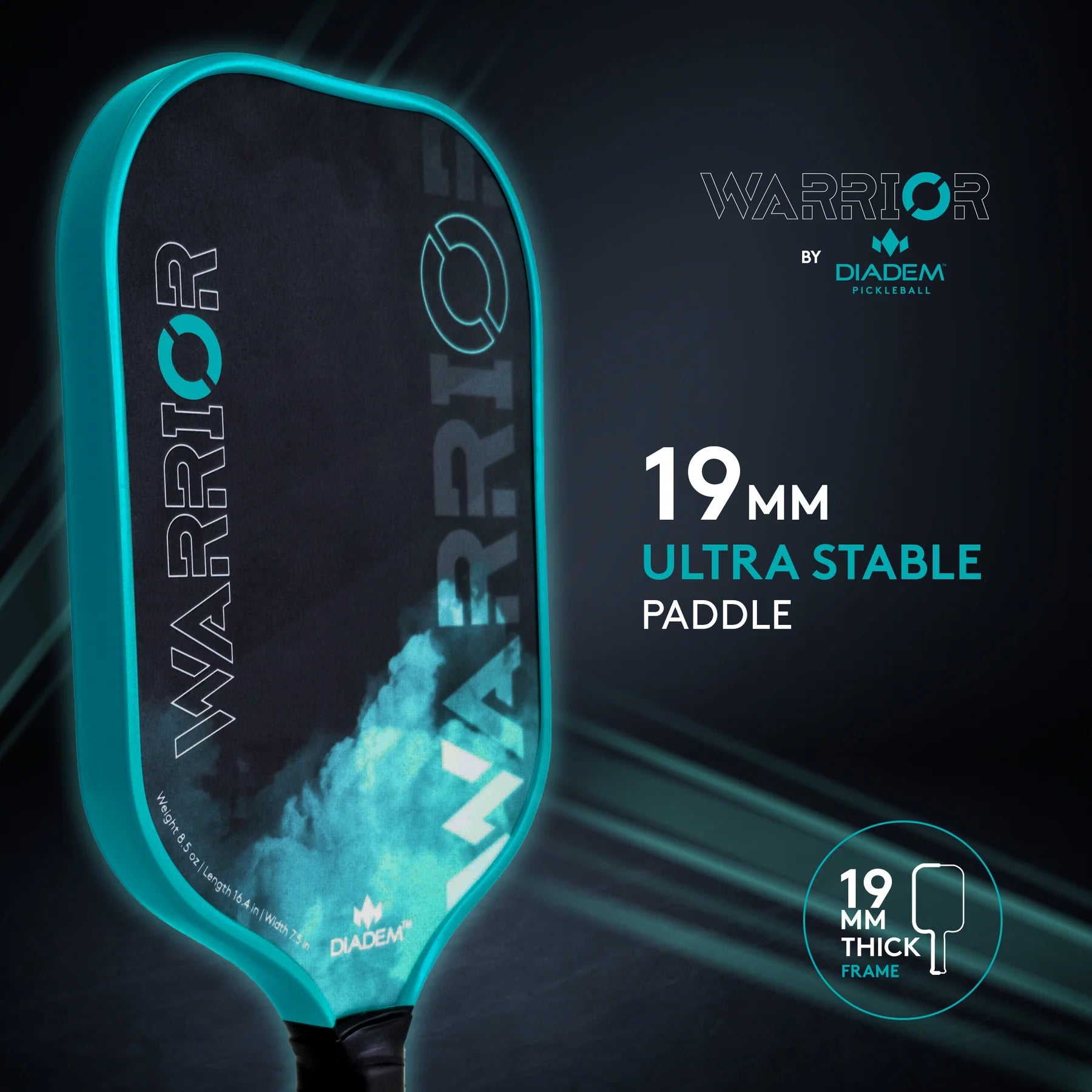 Diadem Warrior Pickleball Paddle - Premium Carbon Fiber Paddle for All Skill Levels | Perfect for Tournaments & Recreational Play