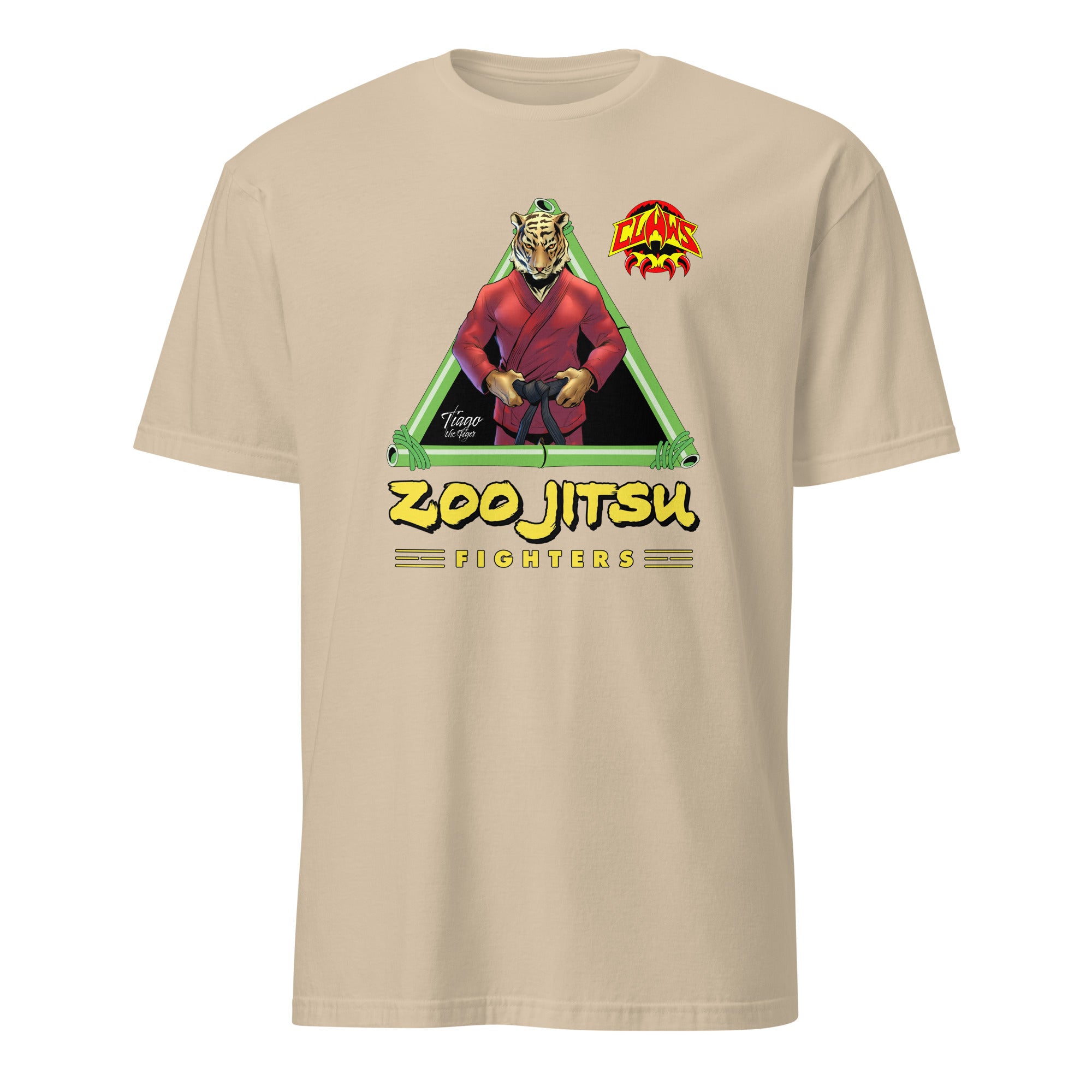 Zoo Jitsu Fighters Tiago the Tiger Unisex Short Sleeve T-Shirt - Cool Graphic Tee for MMA Fans, Streetwear & Casual Outfits