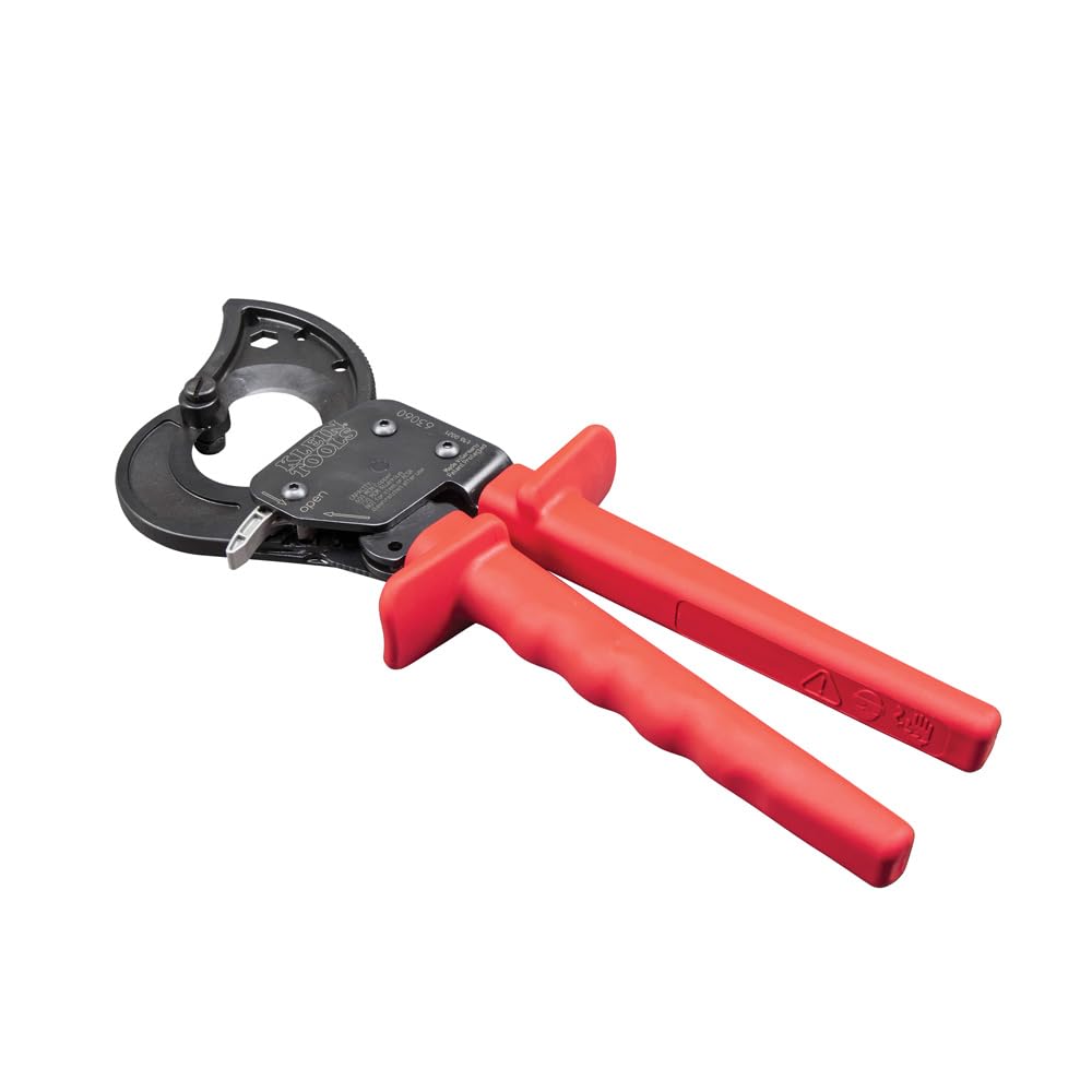Klein Tools 63060 Heavy Duty Ratcheting Cable Cutters - Up to 750 MCM Capacity for Electrical Wire Cutting | Perfect for Electricians, Contractors & DIY Cable Preparation Projects