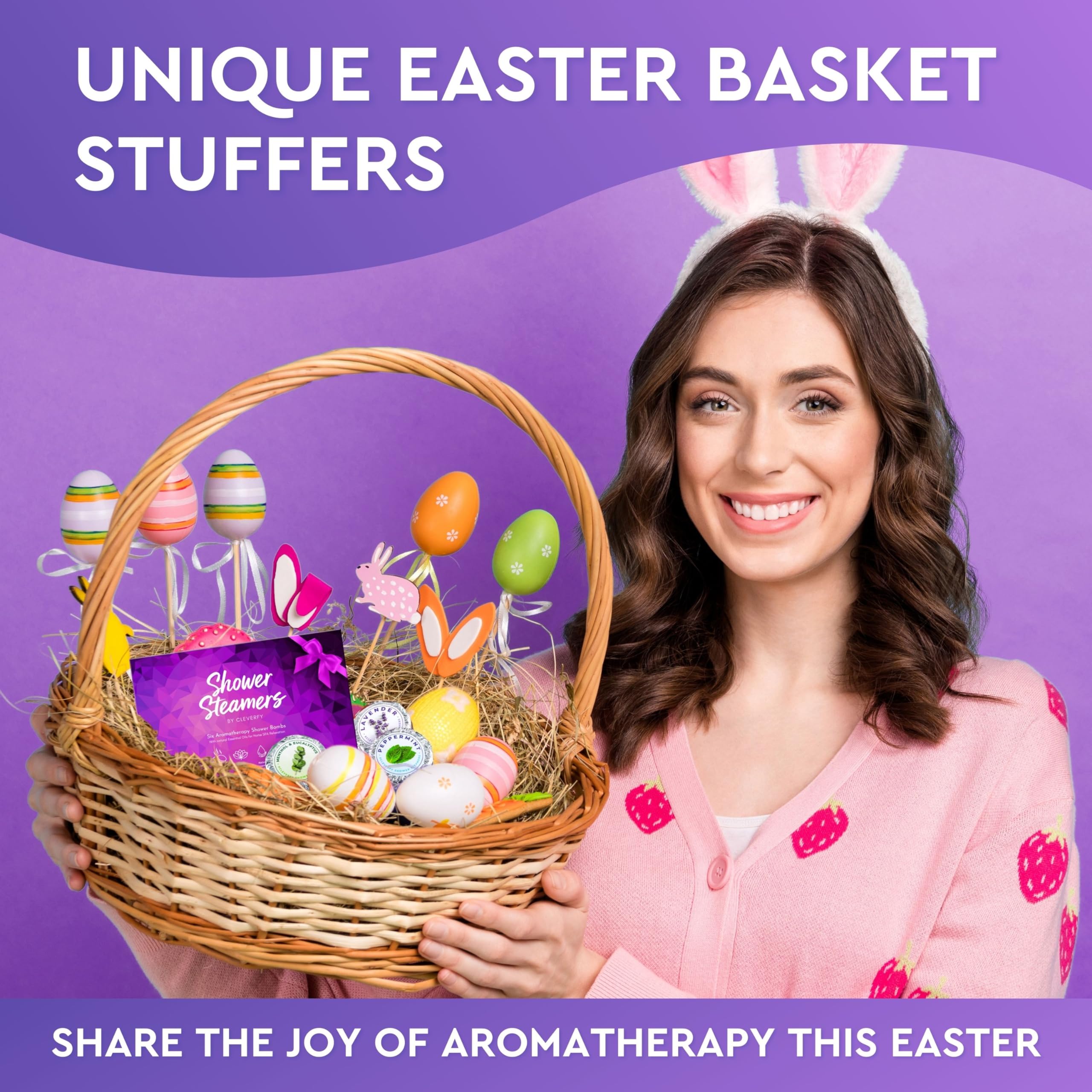 Cleverfy Aromatherapy Shower Steamers - 6-Pack Relaxing Lavender & Eucalyptus Shower Bombs for Stress Relief, Cold Relief & Spa-Like Experience at Home