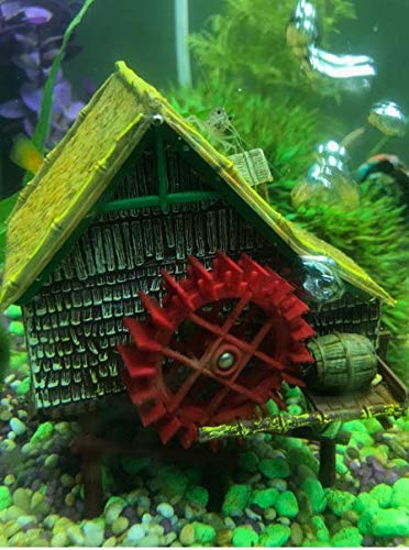 Saim Windmill Live Action Aquarium Ornament with Air Pump - Aquarium Bubble Decor for Fish Tank, Underwater Decorations - Perfect for Home, Office & Kids Aquarium Setup