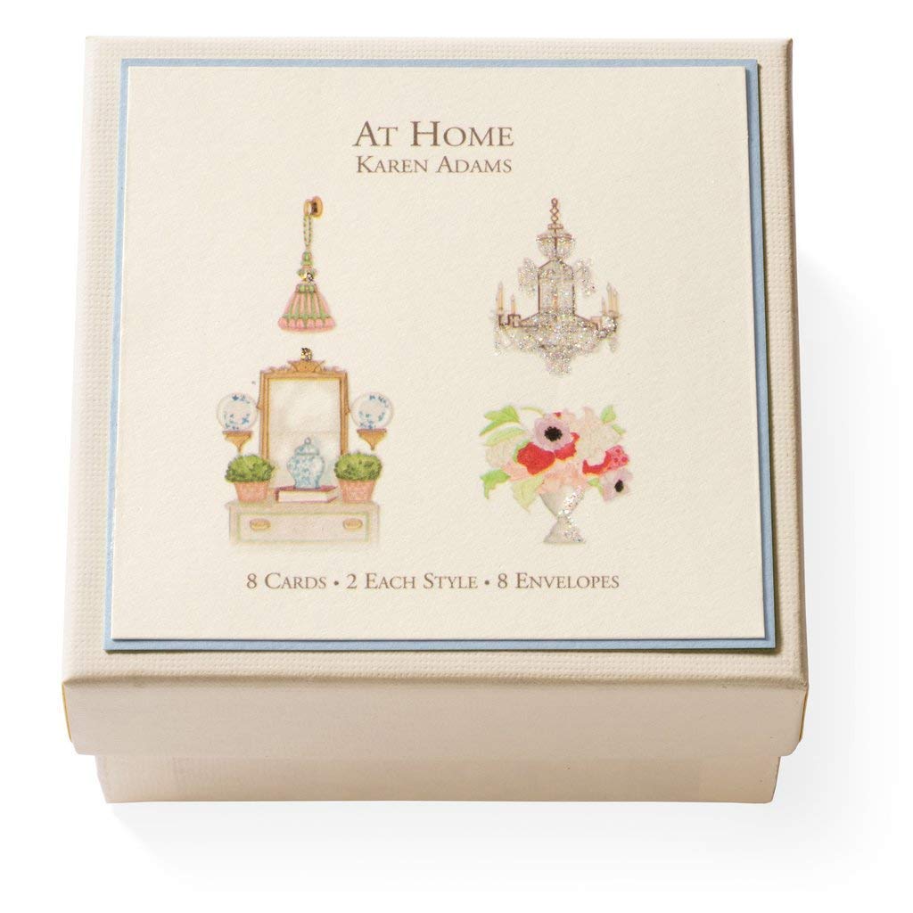 Karen Adams At Home Gift - Box of 8 Assorted Greeting Cards with Envelopes | Thank You Cards, Birthday Cards, Blank Note Cards | Perfect for Home Decor, Party Favors, Thank You Notes