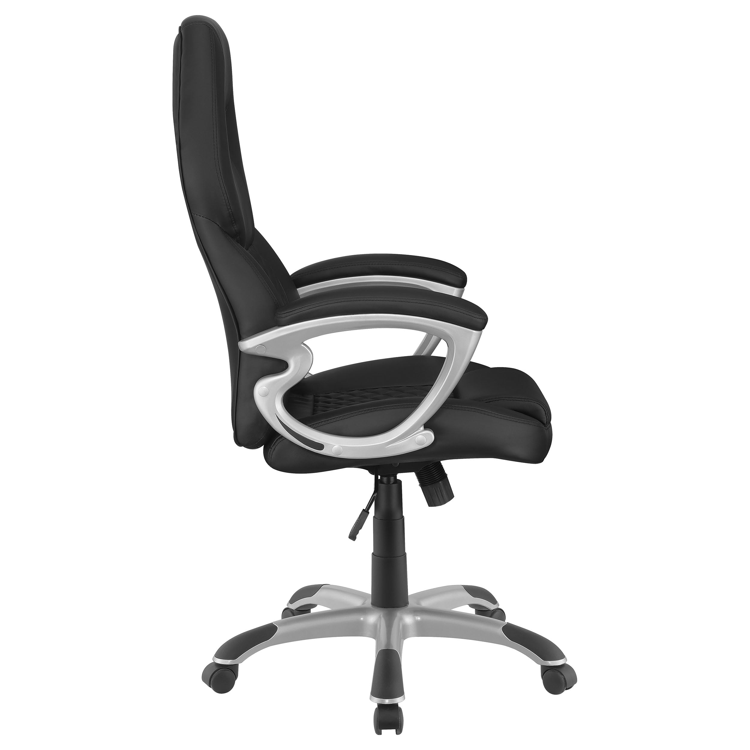 Coaster Home Furnishings Bruce Upholstered Adjustable Office Chair - Ergonomic Desk Chair with Lumbar Support, Black - Perfect for Home Office, Gaming & Workspace