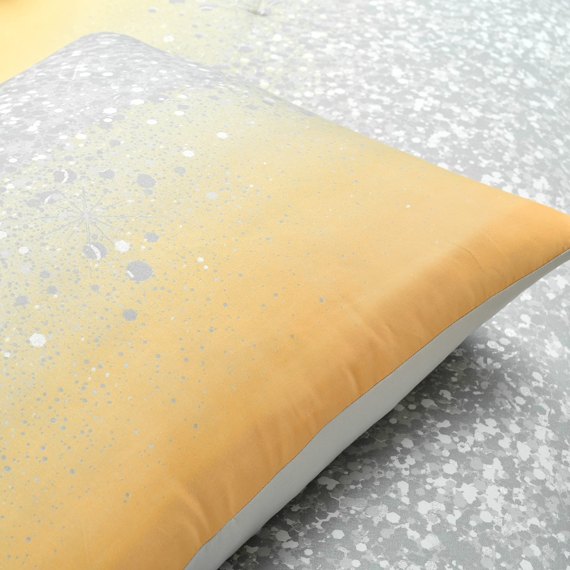 Lush Decor Glitter Ombre Comforter Set - Twin, Yellow & Gray for Bedroom Decor