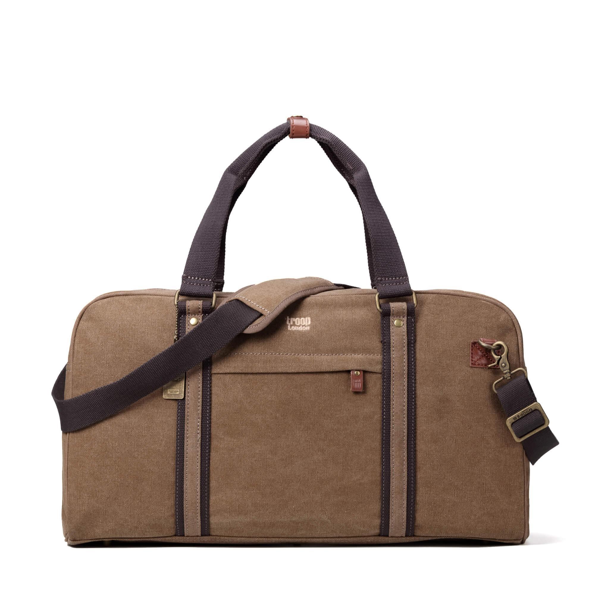 TRP0389 Troop London Classic Canvas Travel Duffel Bag - Large Waterproof Holdall for Gym, Weekend Getaways & Air Travel | Durable Carry-On Luggage for Men & Women