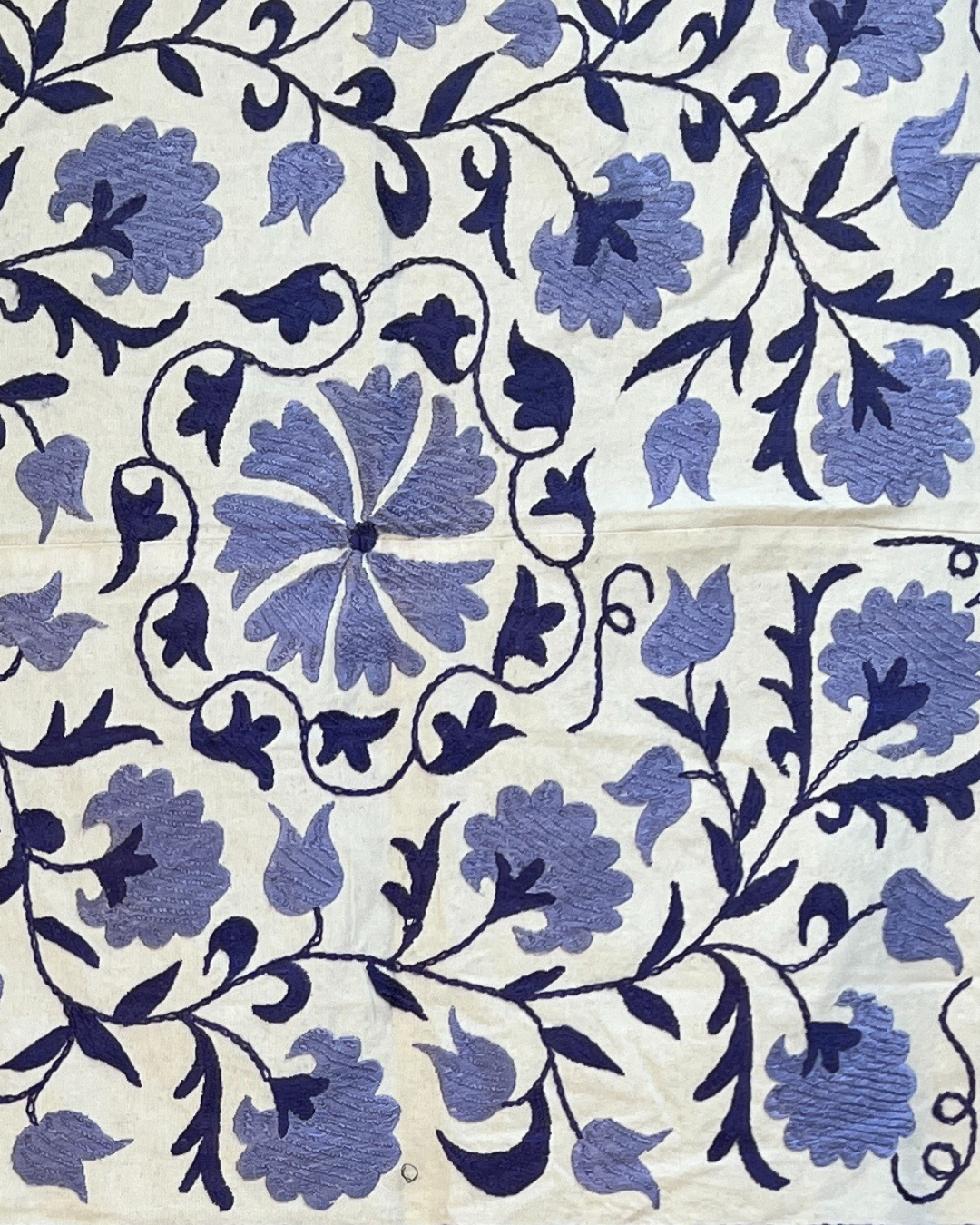 Handmade Small Suzani 079 - Traditional Embroidered Cotton Pillow Cover - Perfect for Boho Home Decor, Sofa & Bedroom Accent