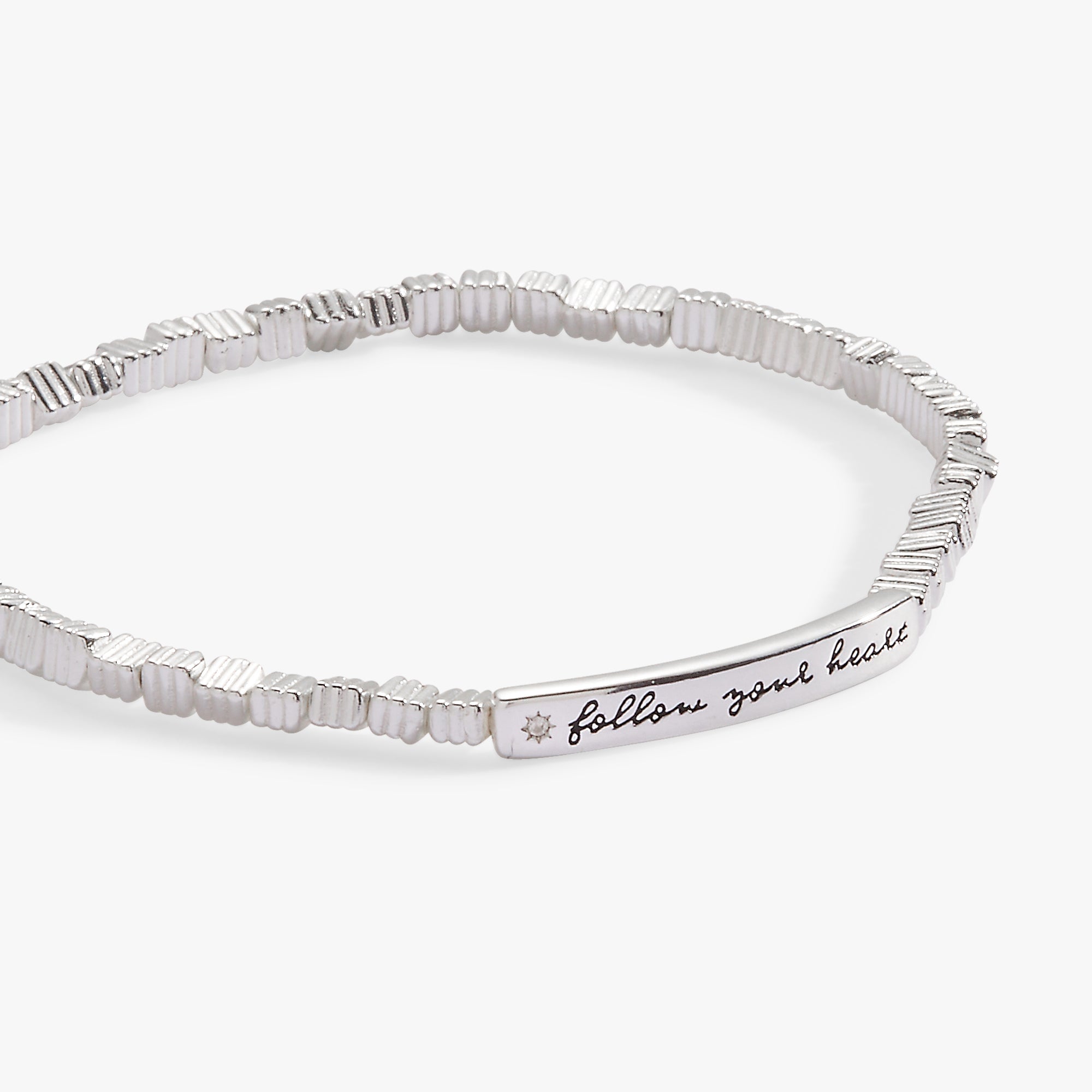 Follow Your Heart Stretch Bracelet - Adjustable Elastic Beaded Bracelet for Women - Perfect for Yoga, Meditation & Everyday Wear