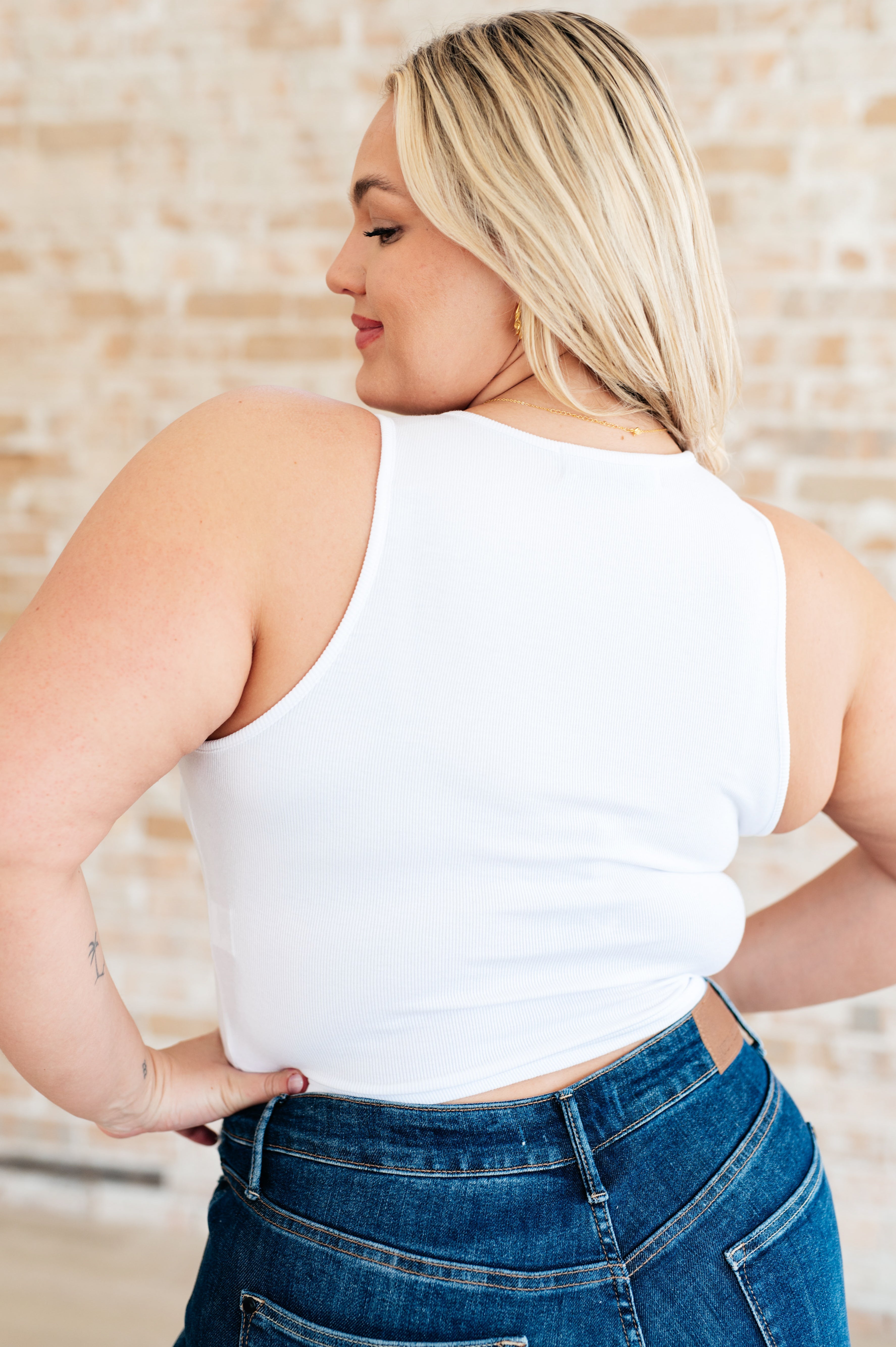 Premium Rib Knit Tank Top for Women - Soft White Cotton Blend Summer Top | Casual Wear, Layering, Beach Outfits & Yoga Essentials